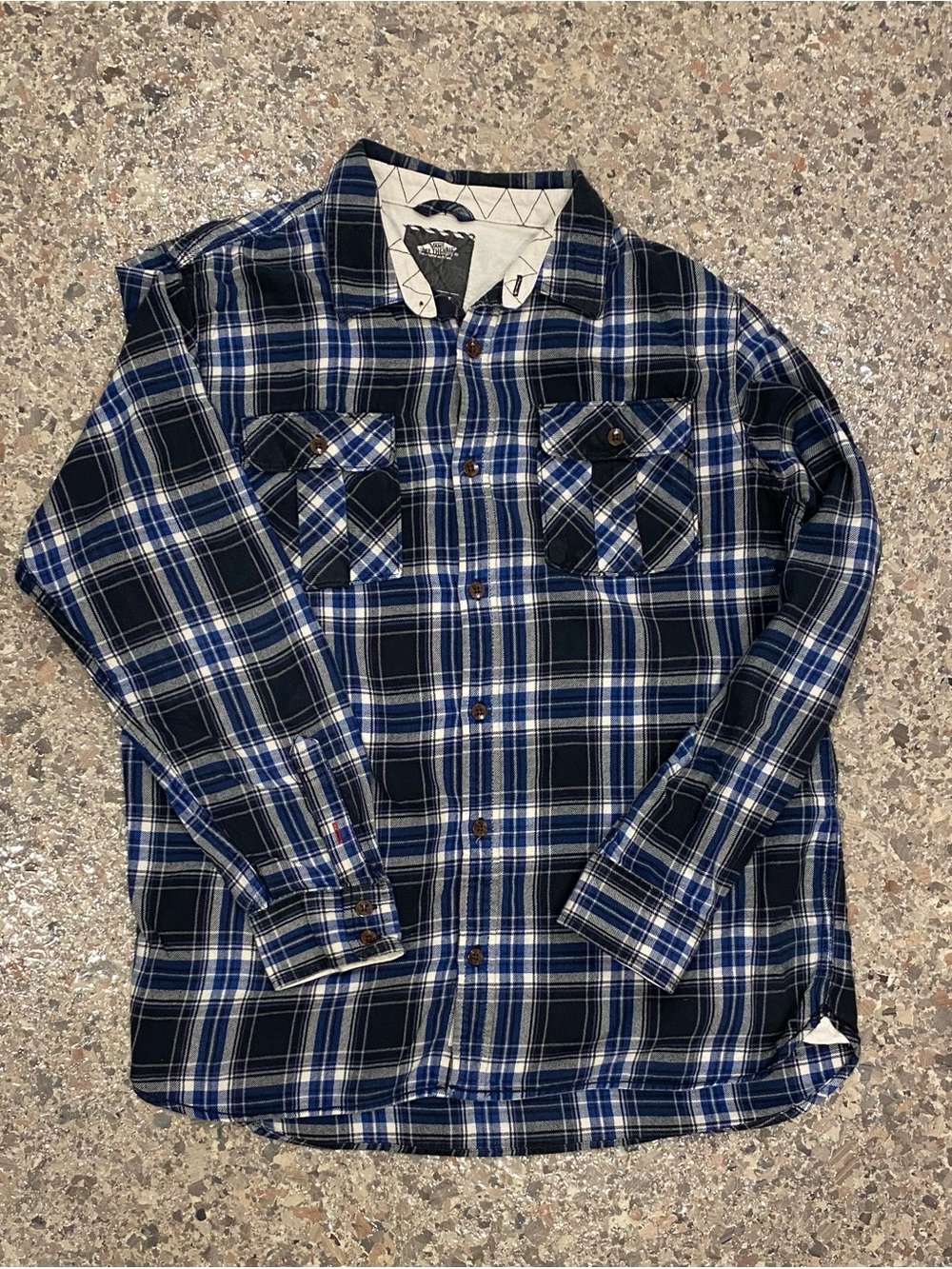 Vans Off the Wall Blue Plaid Flannel Shirt